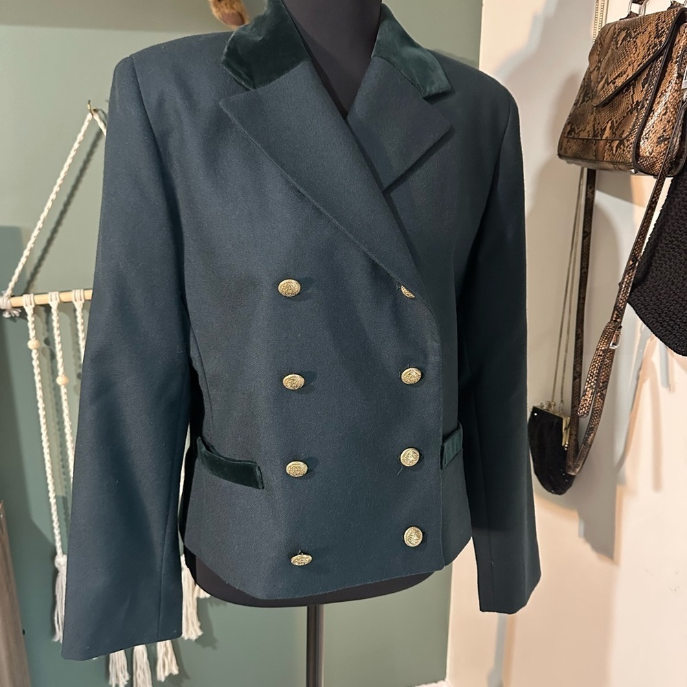 Vintage Preppy Charter Club Double Breasted Wool Jacket Size 8P